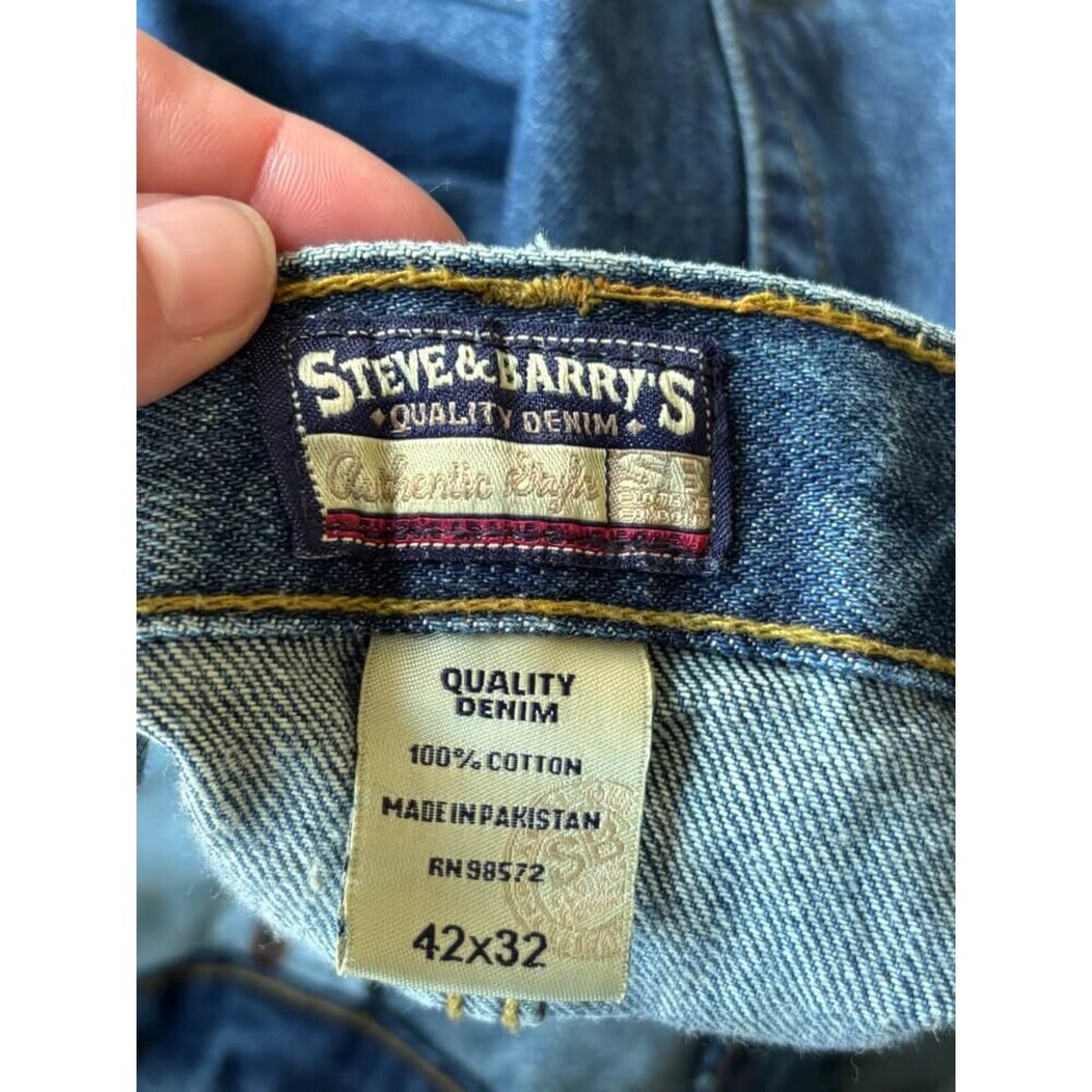 NWT Vtg Steve & Barrys Relaxed Fit Jeans Mens 42x32 Blue Denim Y2K Deadstock - Picture 5 of 6
